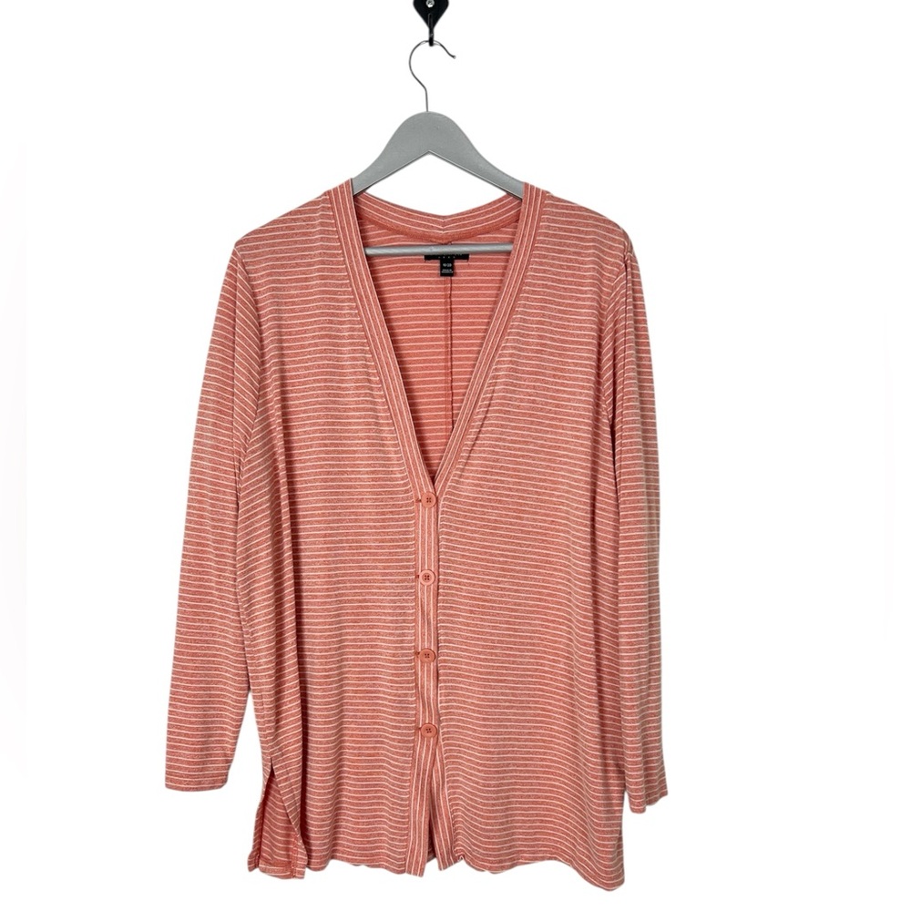 Lane Bryant cardigan lightweight orange stripe‎ size 18/20